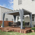 3.6 x 3(m) Outdoor Pergola with Retractable Roof and Curtains, Garden Gazebo Canopy Sun Shade Shelter with Aluminum Frame, Dark Grey
