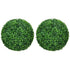 Set of Two Artificial Boxwood Balls Plants - Green Bargain Clearance Centre