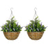 Set of Two Artificial Hanging Lavender Flower Pots - Purple Bargain Clearance Centre