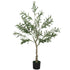4ft/ 120cm Decorative Artificial Plant, Silk Olive Tree with 450 Leaves and 20 Olive Fruits in Pot, Fake Plant for Home, Office, Living Room, Indoor Decor Bargain Clearance Centre