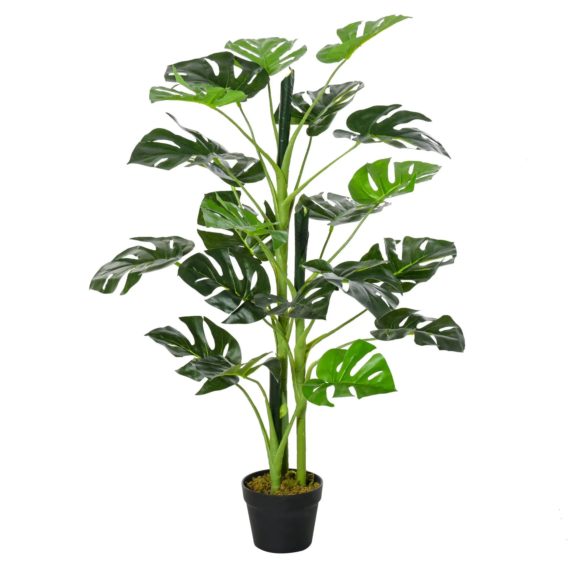 100cm/3.3FT Artificial Monstera Tree Decorative Cheese Plant 21 Leaves with Nursery Pot, Fake Tropical Palm Tree for Indoor Outdoor Décor Bargain Clearance Centre