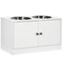 Raised Pet Feeder, with Two Bowls, Storage - White
