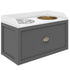 Stainless Steel Raised Dog Bowls, with 21L Storage Drawer for Large Dogs - Grey