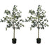 Set of 2 Decorative Artificial Tree, 4ft/ 120cm Silk Eucalyptus Trees with 230 Silver Dollar Leaves in Pot, Fake Plants for Home, Office, Living Room, Indoor Decor Bargain Clearance Centre