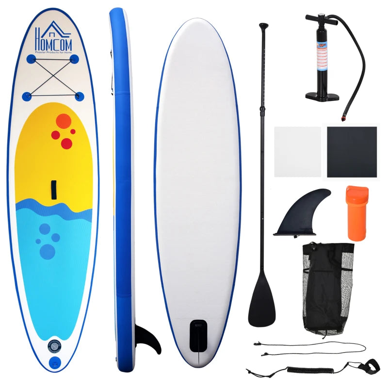 Inflatable Stand Up Paddle Board, 10' x 30" x 4", Non-Slip SUP, with ISUP Accessories, Hand Pump, 1 Fin, Adj Paddle, Backpack for Youth Adult Beginners/Experts