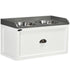 Stainless Steel Raised Dog Bowls, with 21L Storage Drawer for Large Dogs and Cats - White