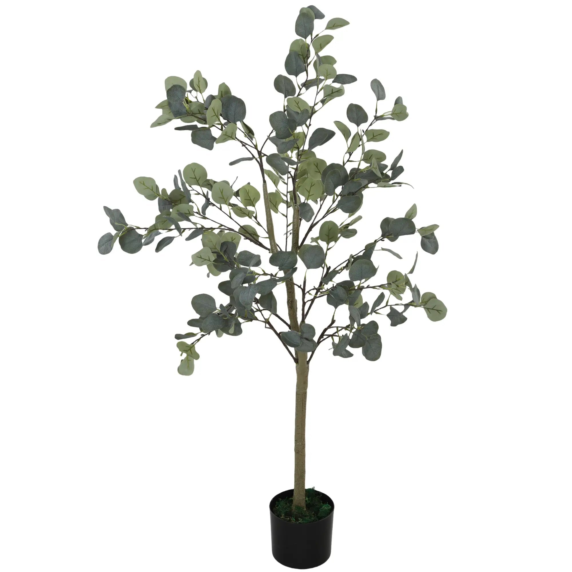 Decorative Artificial Tree, 5ft/ 150cm Silk Eucalyptus Tree with 230 Silver Dollar Leaves in Pot, Fake Plant for Home, Office, Living Room, Indoor Decor Bargain Clearance Centre