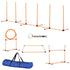 Dog Agility Equipment Pet Training Set with Adjustable Height Jump Ring Hurdle Whistle Weave Poles Square Pause Box Carry Bag