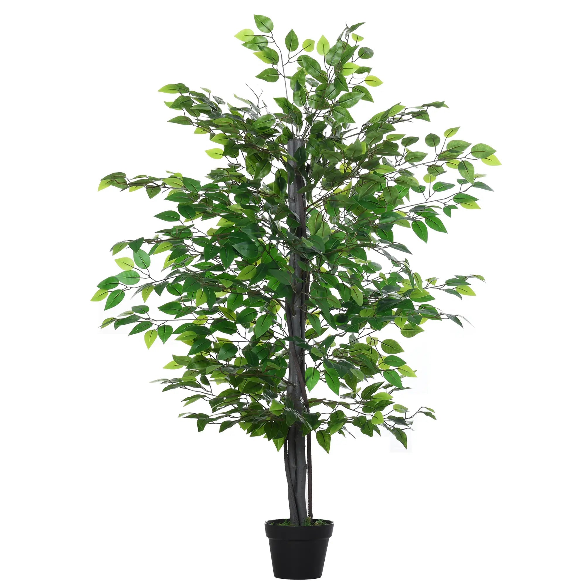 145cm Artificial Banyan Plant Faux Decorative Tree w/ Cement Pot Vibrant Greenery Shrubbery Indoor Outdoor Accessory Bargain Clearance Centre