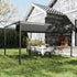 4 x 3m Metal Pergola, with Retractable Canopy Roof - Black Bargain Clearance Centre