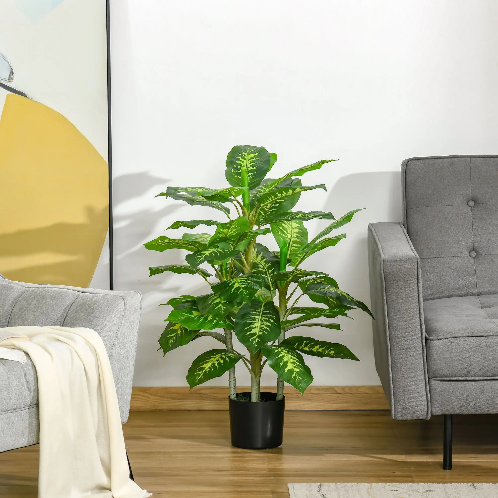 Artificial Evergreen Tree Fake Decorative Plant in Nursery Pot for Indoor Outdoor Decor, 95cm Bargain Clearance Centre