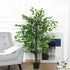 145cm Artificial Banyan Plant Faux Decorative Tree w/ Cement Pot Vibrant Greenery Shrubbery Indoor Outdoor Accessory Bargain Clearance Centre