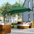 2.5M Garden Cantilever Parasol, Offset Roma Patio Umbrella Hanging Sun Shade Canopy Shelter with 360° Rotation and Cross Base, Green 4