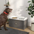 Stainless Steel Raised Dog Bowls, with 21L Storage Drawer for Large Dogs - Grey