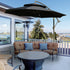 2.7m Banana Parasol Cantilever Umbrella with Crank Handle, Double Tier Canopy and Cross Base for Outdoor, Hanging Sun Shade, Black
