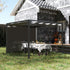 3 x 3m Aluminium Pergola, with Retractable Roof and Wall - Dark Grey