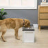 Stainless Steel Raised Dog Bowls, with 21L Storage Drawer for Large Dogs and Cats - White