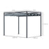 4 x 3(m) Metal Outdoor Pergola with Retractable Roof, Outdoor Gazebo with Drainage Holes for Garden, Patio, Lawn, Grey