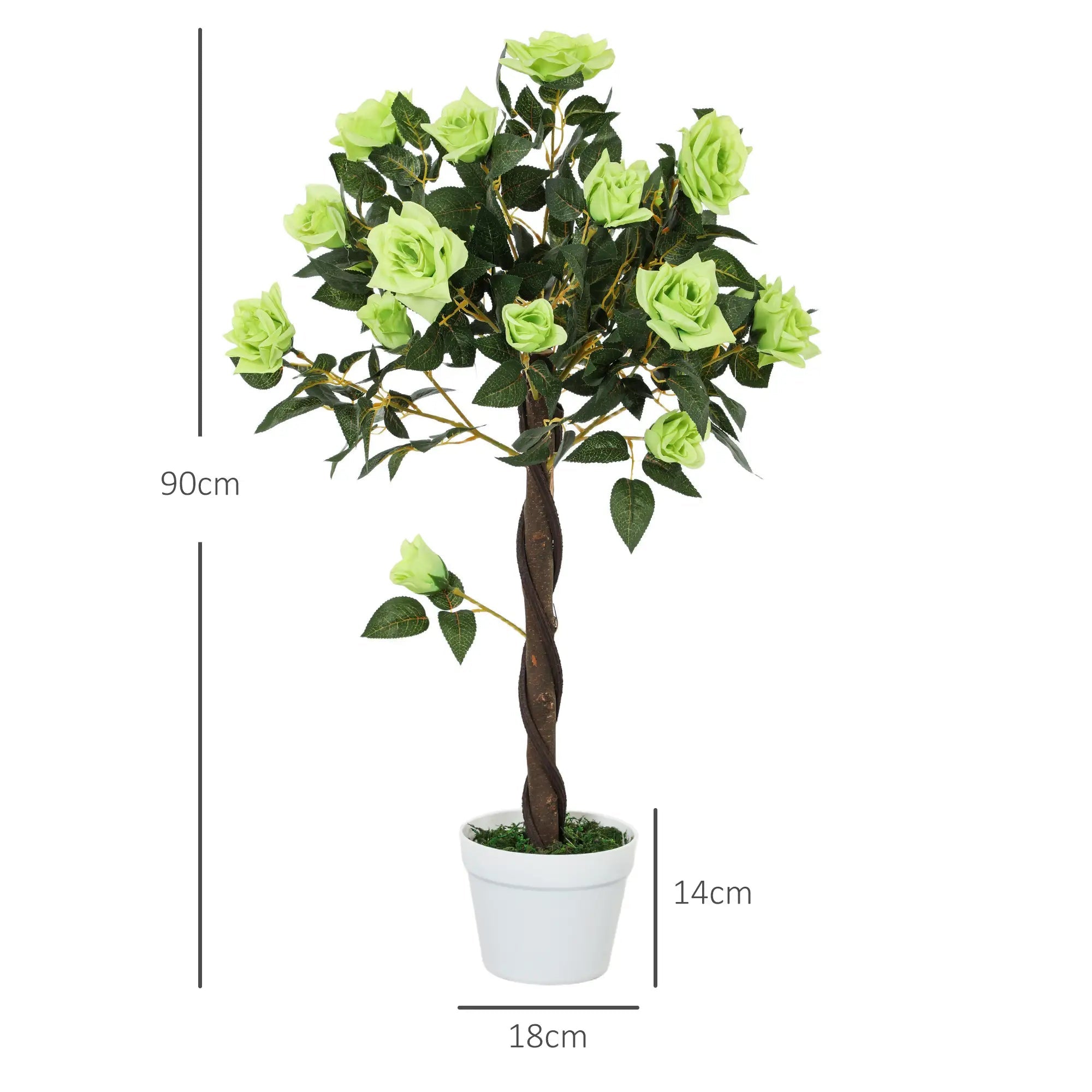 Set of Two Faux Rose Trees - Green Bargain Clearance Centre