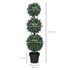 Set of 2 Artificial Plants, Lavender Flowers Ball Trees with Pot, for Home Indoor Outdoor Decor, 110cm Bargain Clearance Centre