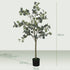 Decorative Artificial Tree, 5ft/ 150cm Silk Eucalyptus Tree with 230 Silver Dollar Leaves in Pot, Fake Plant for Home, Office, Living Room, Indoor Decor Bargain Clearance Centre