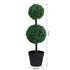 Set of 2 Artificial Boxwood Ball Topiary Trees Potted Decorative Plant Outdoor and Indoor Décor (67cm) Bargain Clearance Centre