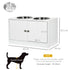 Raised Pet Feeder, with Two Bowls, Storage - White