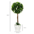 Set of 2 Decorative Artificial Plants Ball Trees with Flower for Home Indoor Outdoor Decor, 60cm ,White Bargain Clearance Centre