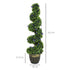 Set of 2 Decorative Artificial Plants, Boxwood Spiral Topiary Tree with Lavender and Pot, Fake Plants for Home Indoor Outdoor Decor, 115cm Bargain Clearance Centre