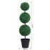 Set of 2 Artificial Boxwood Ball Topiary Trees Potted Decorative Plant Outdoor and Indoor Décor (112cm) Bargain Clearance Centre