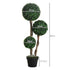 Decorative Artificial Tree Boxwood Ball Topiary Tree in Pot Fake Plant for Home Indoor Outdoor Decor, 90 cm, Dark Green Bargain Clearance Centre