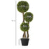 Decorative Artificial Trees Boxwood Ball Topiary Trees in Pot Fake Plants for Home Indoor Outdoor Decor, 90 cm Bargain Clearance Centre
