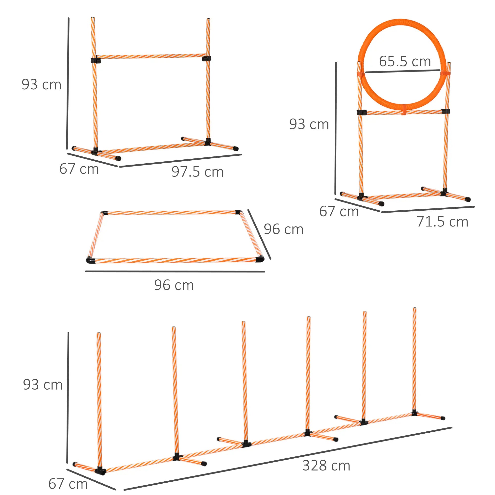 Dog Agility Equipment Pet Training Set with Adjustable Height Jump Ring Hurdle Whistle Weave Poles Square Pause Box Carry Bag