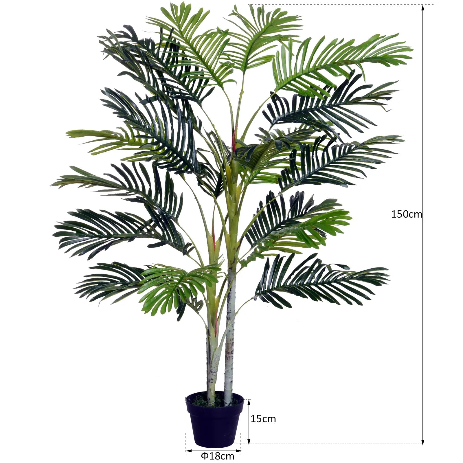 Artificial Tree, 150cm Tropical Palm Tree, Fake Plants in Pots, Faux Green Plant for Indoor Outdoor Home Office Living Room Decoration 4.8 Bargain Clearance Centre