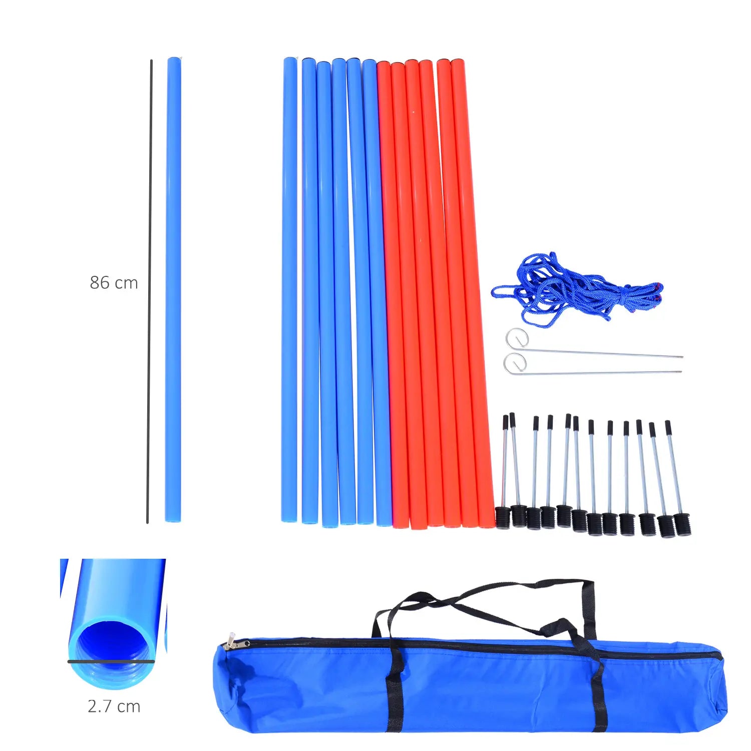Pet Agility Training Equipment Dog Play Run Obedience Training Set Adjustable (Poles)