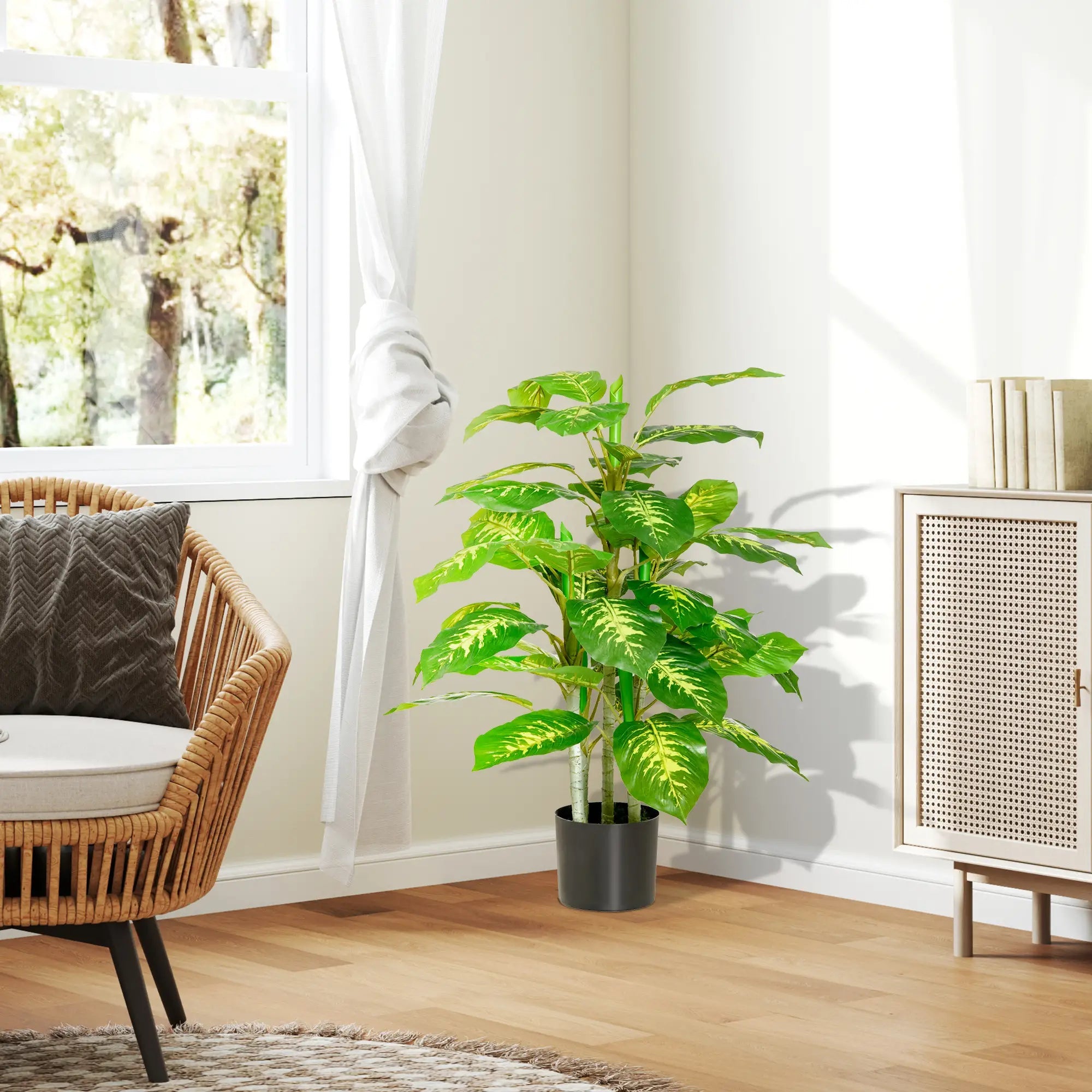Artificial Evergreen Tree Fake Decorative Plant in Nursery Pot for Indoor Outdoor Decor, 95cm Bargain Clearance Centre