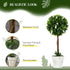 Set of 2 Decorative Artificial Plants Ball Trees with Flower for Home Indoor Outdoor Decor, 60cm ,White Bargain Clearance Centre