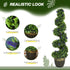 Set of 2 Decorative Artificial Plants, Boxwood Spiral Topiary Tree with Lavender and Pot, Fake Plants for Home Indoor Outdoor Decor, 115cm Bargain Clearance Centre
