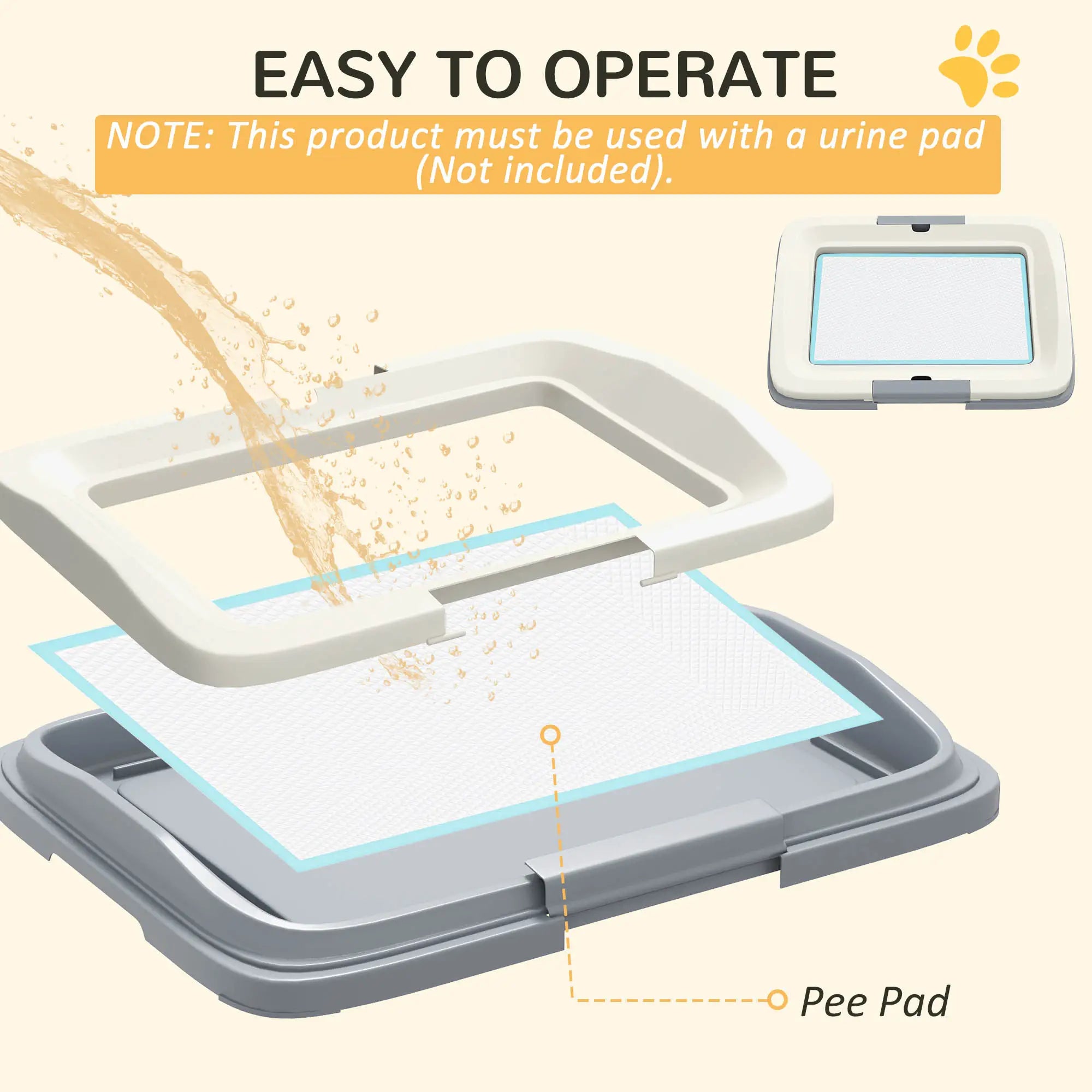 Dog Toilet Tray for Training Dogs, Dog Litter Tray for Indoor, Outdoor, 47 x 34 x 6cm