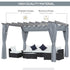 3.6 x 3(m) Outdoor Pergola with Retractable Roof and Curtains, Garden Gazebo Canopy Sun Shade Shelter with Aluminum Frame, Dark Grey
