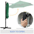 2.5M Garden Cantilever Parasol, Offset Roma Patio Umbrella Hanging Sun Shade Canopy Shelter with 360° Rotation and Cross Base, Green 4