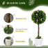 Set of 2 Decorative Artificial Plants Ball Trees with Flower for Home Indoor Outdoor Decor, 60cm ,Pink Bargain Clearance Centre
