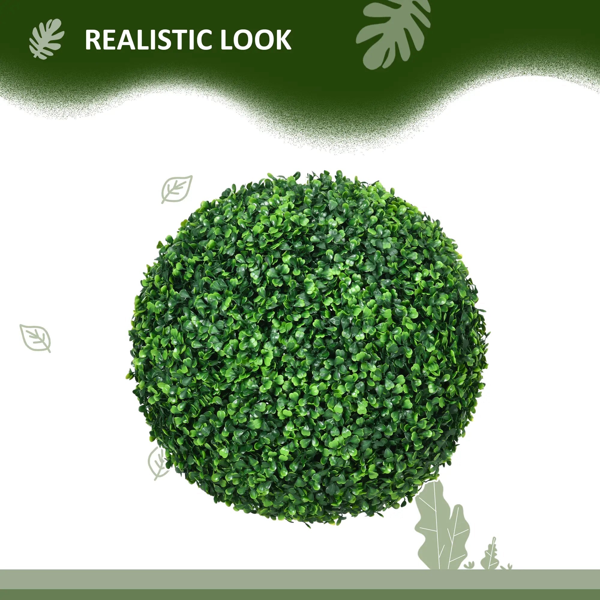 Set of Two Artificial Boxwood Balls Plants - Green Bargain Clearance Centre