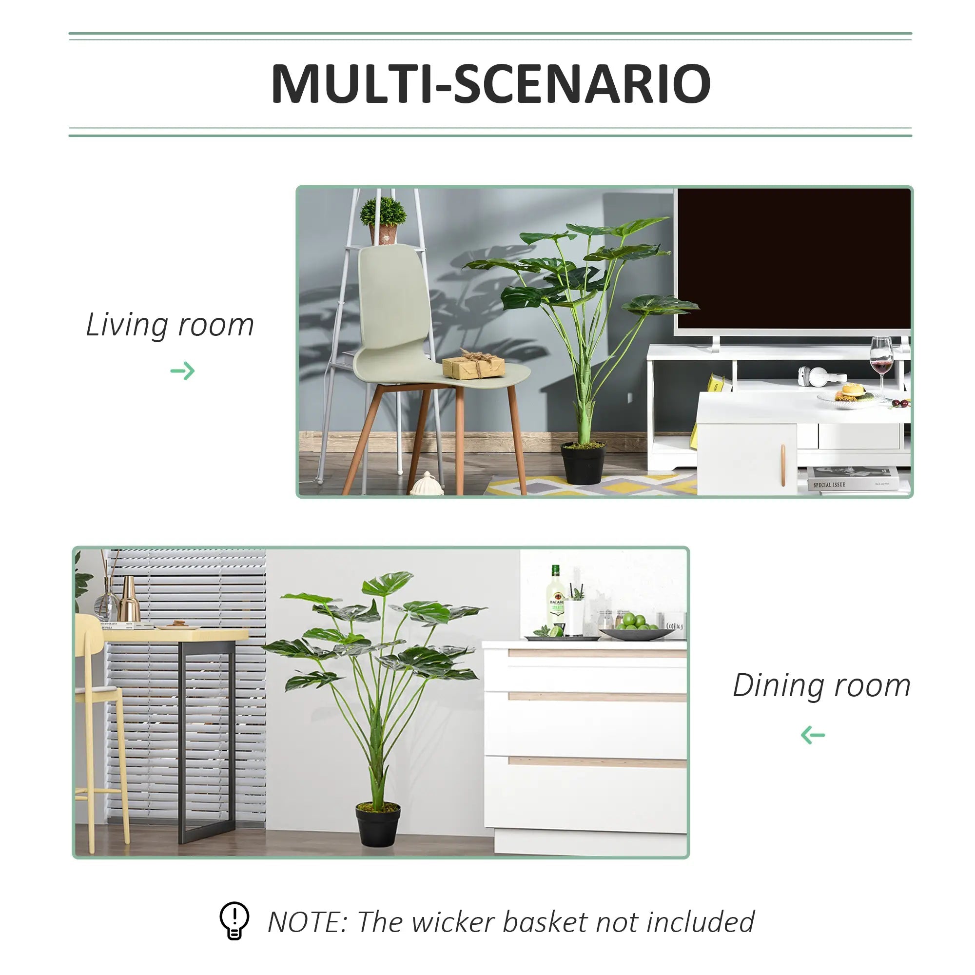 Decorative Artificial Monstera Plants in Pot Fake Plants for Home Indoor Outdoor Decor, 85cm Bargain Clearance Centre