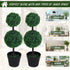 Set of 2 Artificial Boxwood Ball Topiary Trees Potted Decorative Plant Outdoor and Indoor Décor (67cm) Bargain Clearance Centre