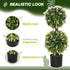 Set of 2 Decorative Artificial Plants Ball Trees with Lavender Flowers in Pot Fake Plants for Home Indoor Outdoor Decor, 70cm, Pink Bargain Clearance Centre