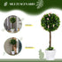 Set of 2 Decorative Artificial Plants Ball Trees with Flower for Home Indoor Outdoor Decor, 60cm ,Pink Bargain Clearance Centre