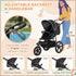 Foldable Three-Wheeler Baby Stroller w/ Canopy, Storage Basket - Black