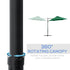 2.5M Garden Cantilever Parasol, Offset Roma Patio Umbrella Hanging Sun Shade Canopy Shelter with 360° Rotation and Cross Base, Green 4