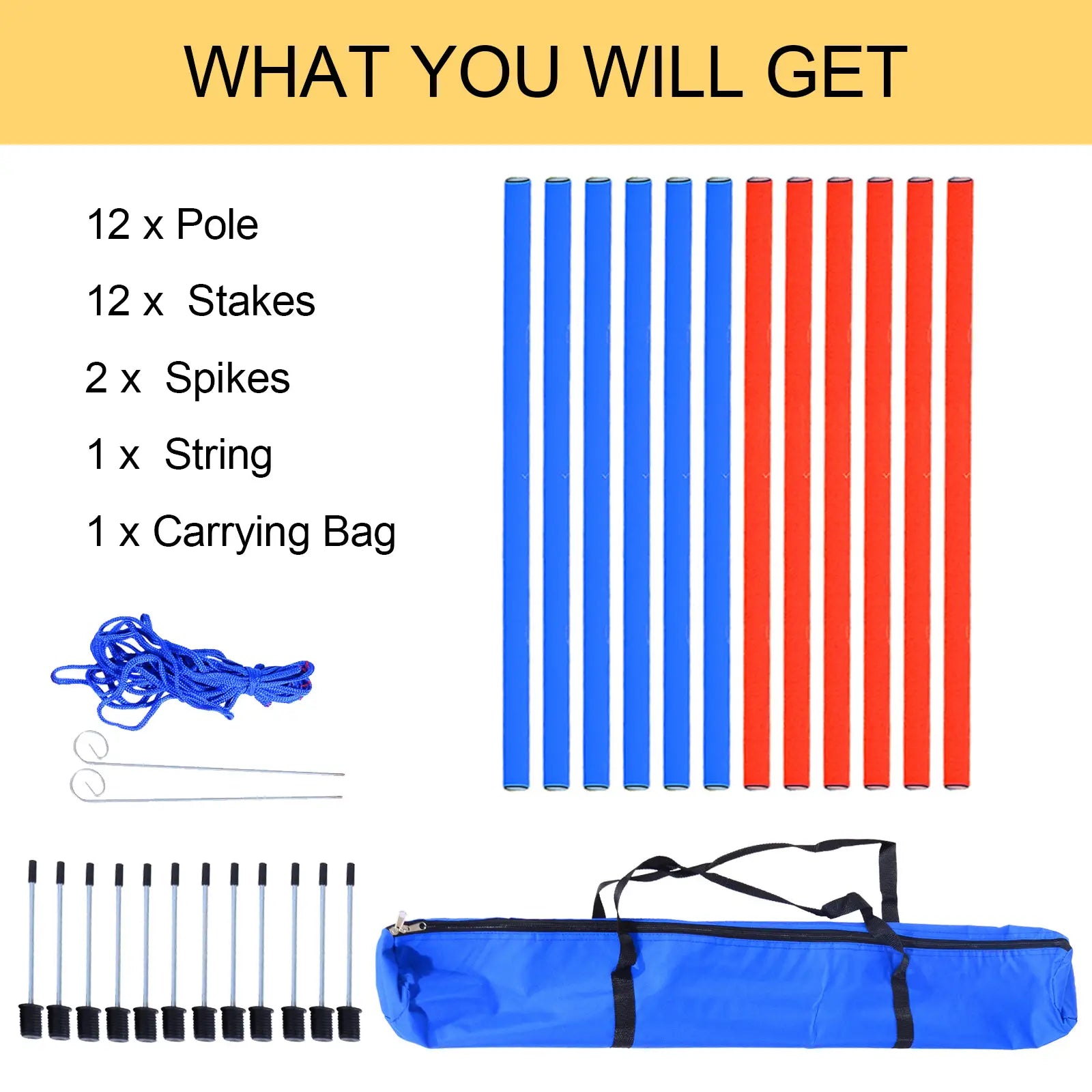 Pet Agility Training Equipment Dog Play Run Obedience Training Set Adjustable (Poles)